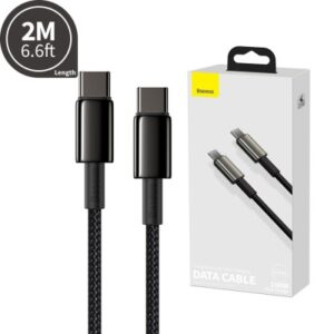 Baseus Tungsten Gold Fast Charging Data Cable Type-C to Type-C 100W 2M